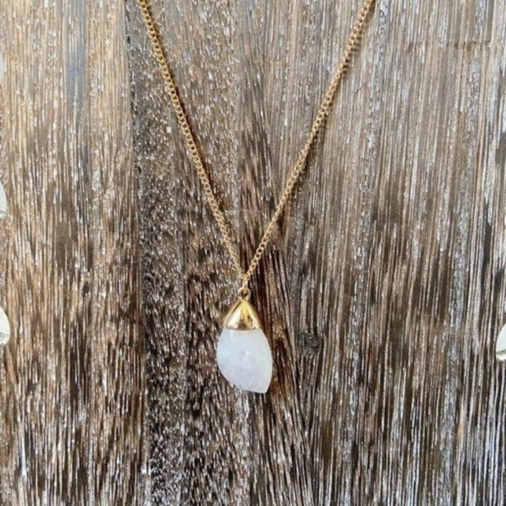 BP Crystal Quartz Pendant Sterling Silver Necklace NEW NWT 14" Length
